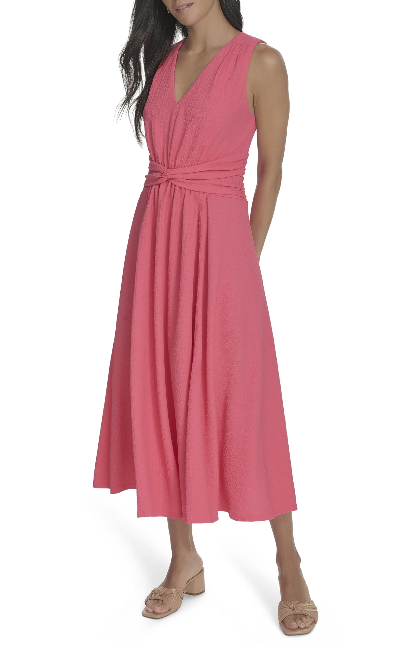 Calvin Klein Aline Sleeveless Casual Midi Dress Vestido Mujer
