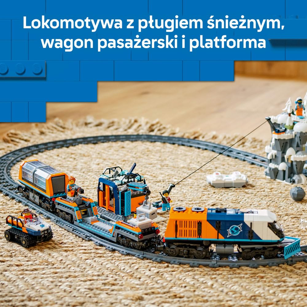 LEGO City Ekspres polarny arktycznych odkrywców 60470 | Kolejka, duży zestaw klocków konstrukcyjnych, prezent dla chłopca i dziewczynki 7+, Powered Up, 1517 elementów