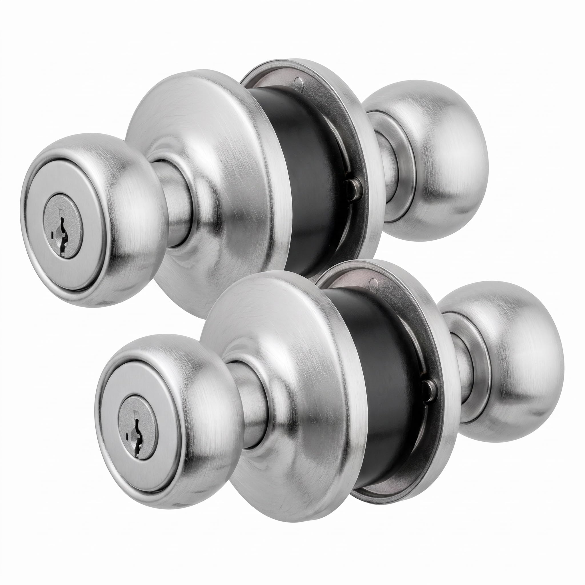 Kwikset 94002-870 Tylo Keyed Entry Knob with Smartkey Security in Satin Chrome (Pack of 2)