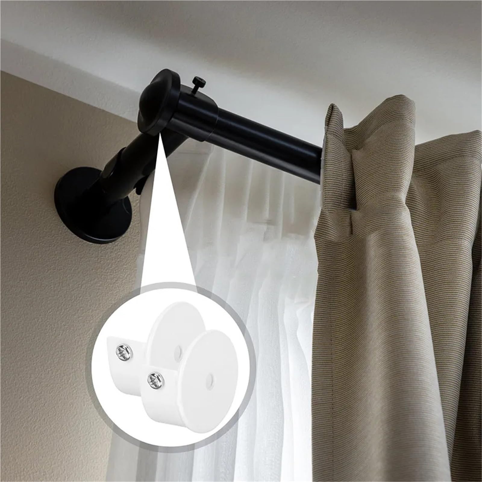 Lot de 6 embouts de tringle à rideaux en acier inoxydable de 28 mm - Support en métal pour tringle de douche, placard, fenêtre, tringle à rideaux