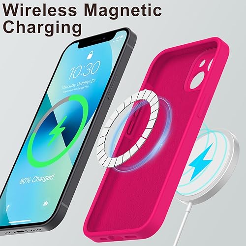 Miniatura 2 de DEENAKIN Funda de silicona para iPhone 13 Mini con protector de pantalla, compatible con MagSafe, funda para cámara, funda magnética protectora