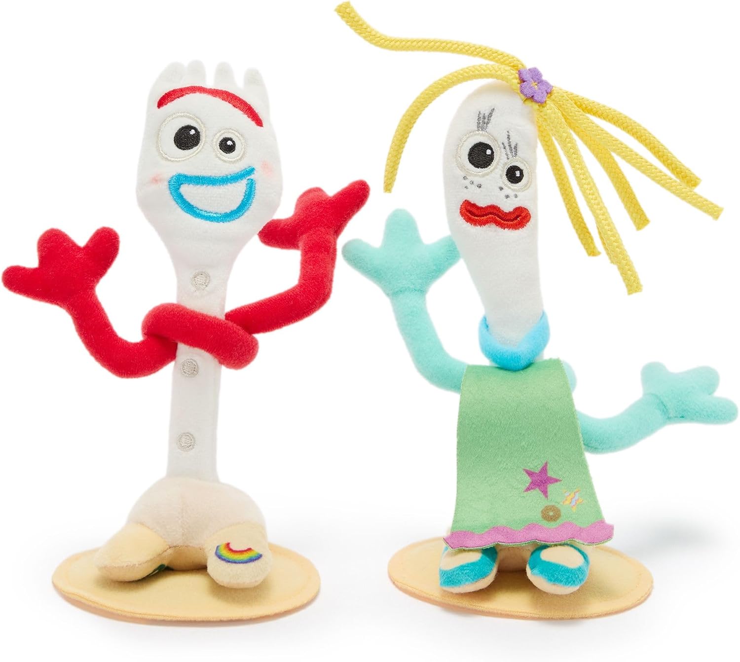 Disney Store Official Forky & Karen Beverly Magnetic Shoulder Plush Set - This Quirky Duo Includes a Magnetic Pad & Soft, Fuzzy Fabrics - Forky & Knifey Plush Toys from Toy Story 5 - Mini 7''
