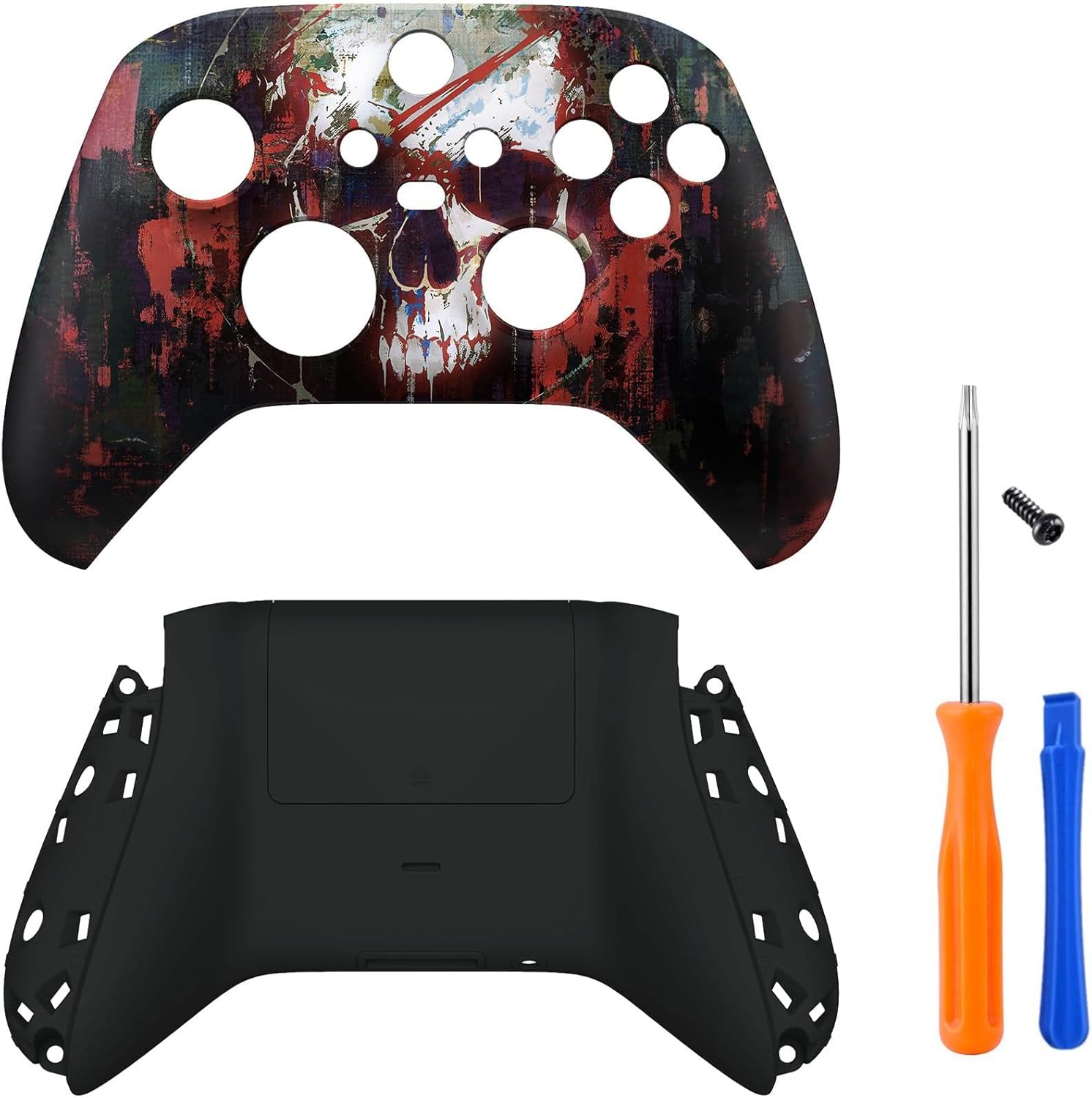 eXtremeRate Custom Phantom Skull Patterned Shell for Xbox Series X|S + Bottom Shell for Xbox Series X/S Controller