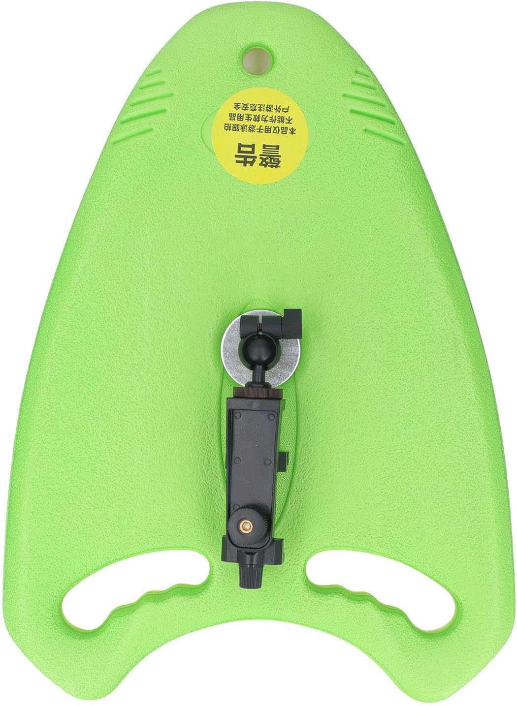Swim Kickboard Phone Holder, EVA Foam Float Board with Camera Mount, Wide Angle Lens Compatible with Phones, Panoramic and Action Cameras, Landscape Mode Self Correction (Green)