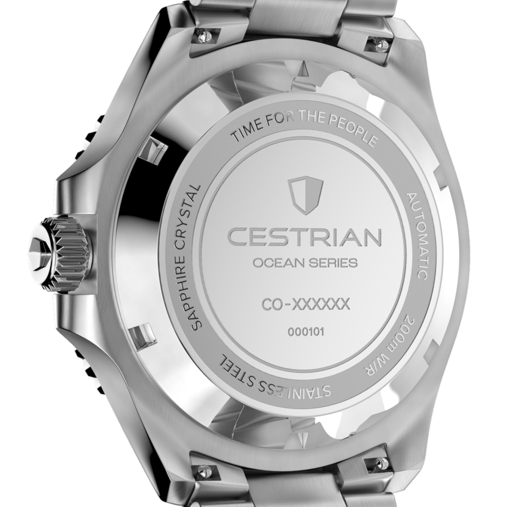 Cestrian Ocean Series 42 mm Automatik-Herrenuhr, tropisches blaues Zifferblatt, Gehäuse und Armband aus 316L-Edelstahl, wasserdicht bis 200 m