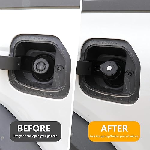 Miniatura 3 de Tapa de gasolina con bloqueo de combustible compatible con Ford Bronco 24 puertas F150 2021 2022 2023 2024 Nuevo Ford Bronco 24 puertas F150