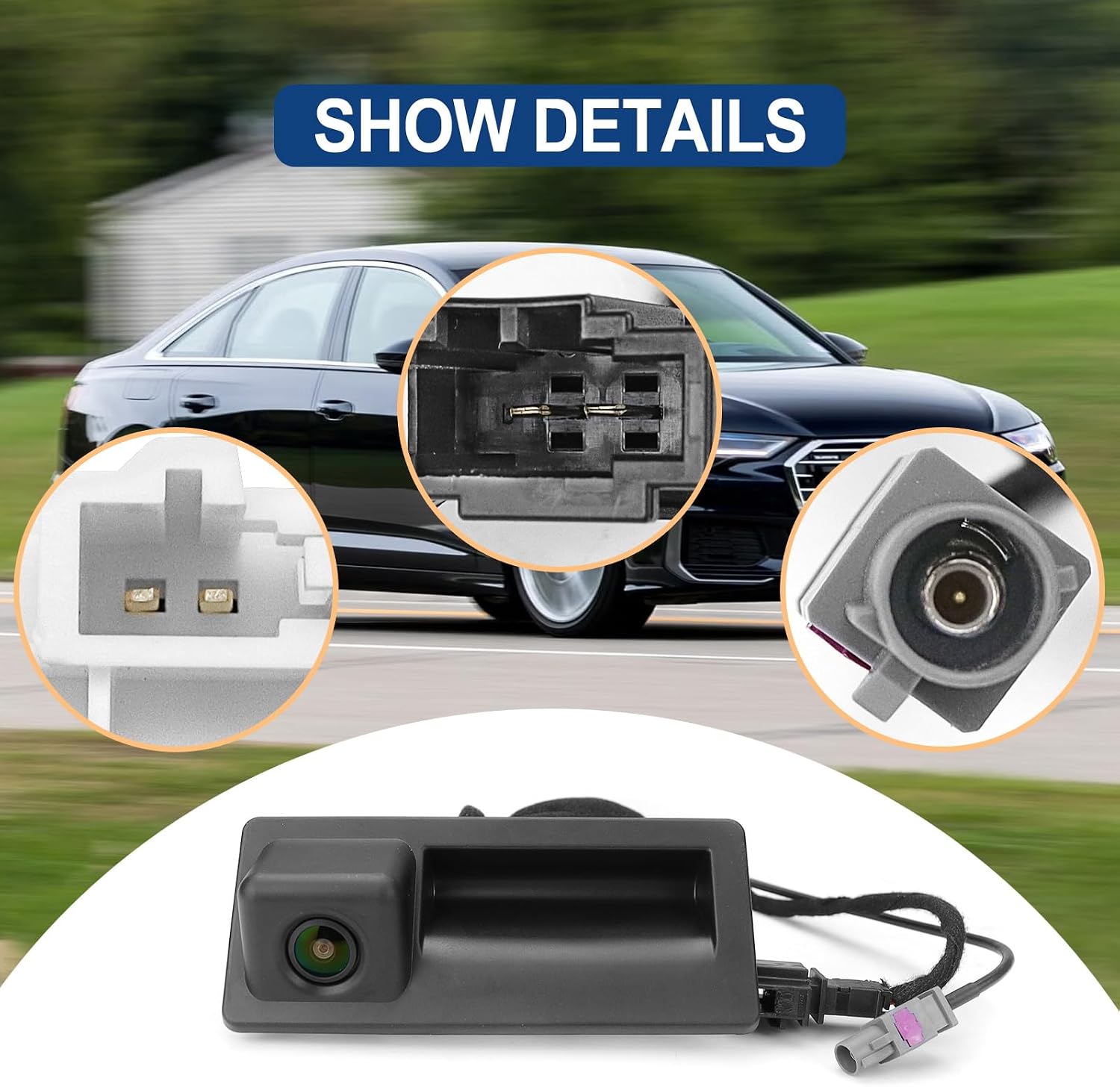 Backup Rear Camera Compatible with Audi A4 A5 S5 A6 A7 Allroad Q3 Q5 S4 RS5 Replaces 5N0827566AA