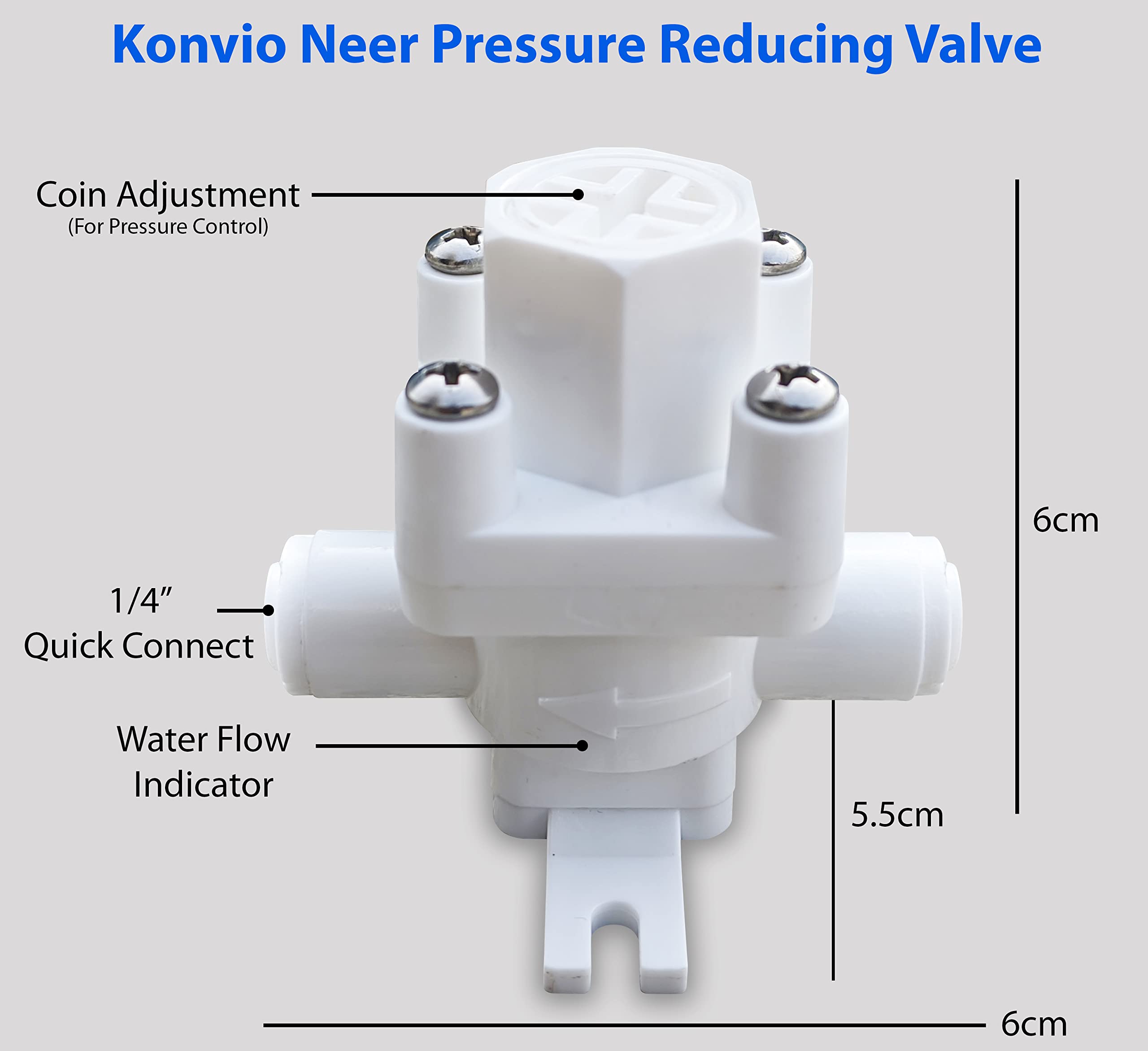 Konvio Neer Pressure Regulator Valve - Maintain Water Pressure -2
