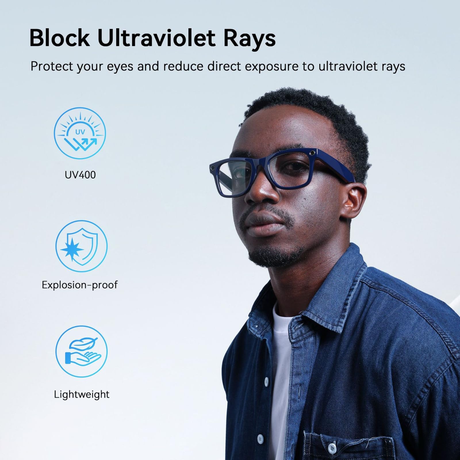 Lentes de repuesto compatibles con Ray-ban Wayfarer Meta RW4006 (Gen1) y RW4012 50 mm (Gen2), protección UV400, transición interior y exterior (lentes que cambian de color)