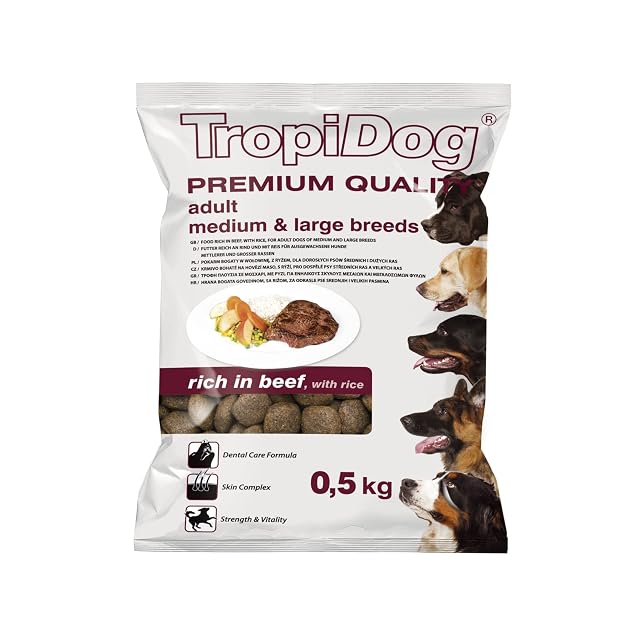 TROPIDOG Premium Adult M&L Beef & Rice 500g