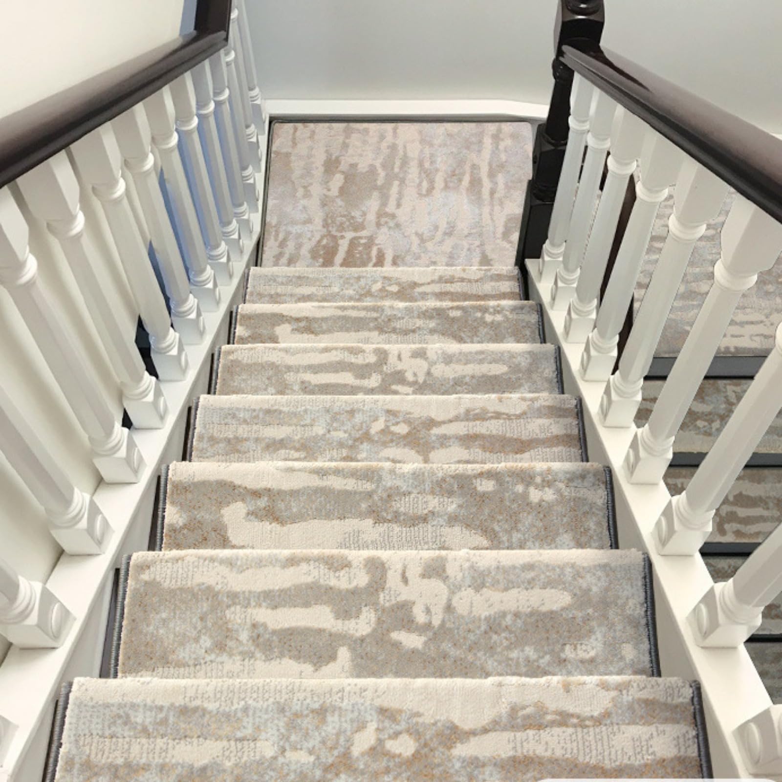 Tapetes para escaleras antideslizantes con base extraíble lavable de 15 piezas estilo 3