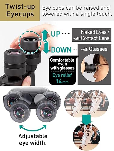 Miniatura 4 de Kenko Estabilización de Imagen Binocular VcSmart 10x30, Multi-coarting completo para deportes, conciertos y exteriores 031940