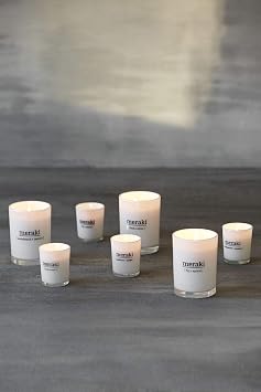Meraki Wood and Jasmine Scented Candle, 8 x 10.5 cm, Sandal Wood & Jasmine