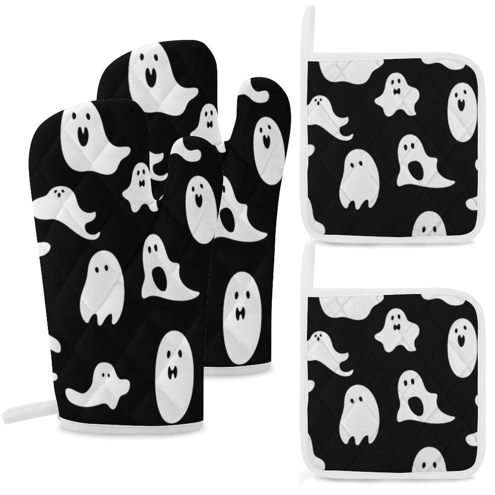 Maniques et gants de cuisine gothiques d'Halloween pour préparer vos repas de fête