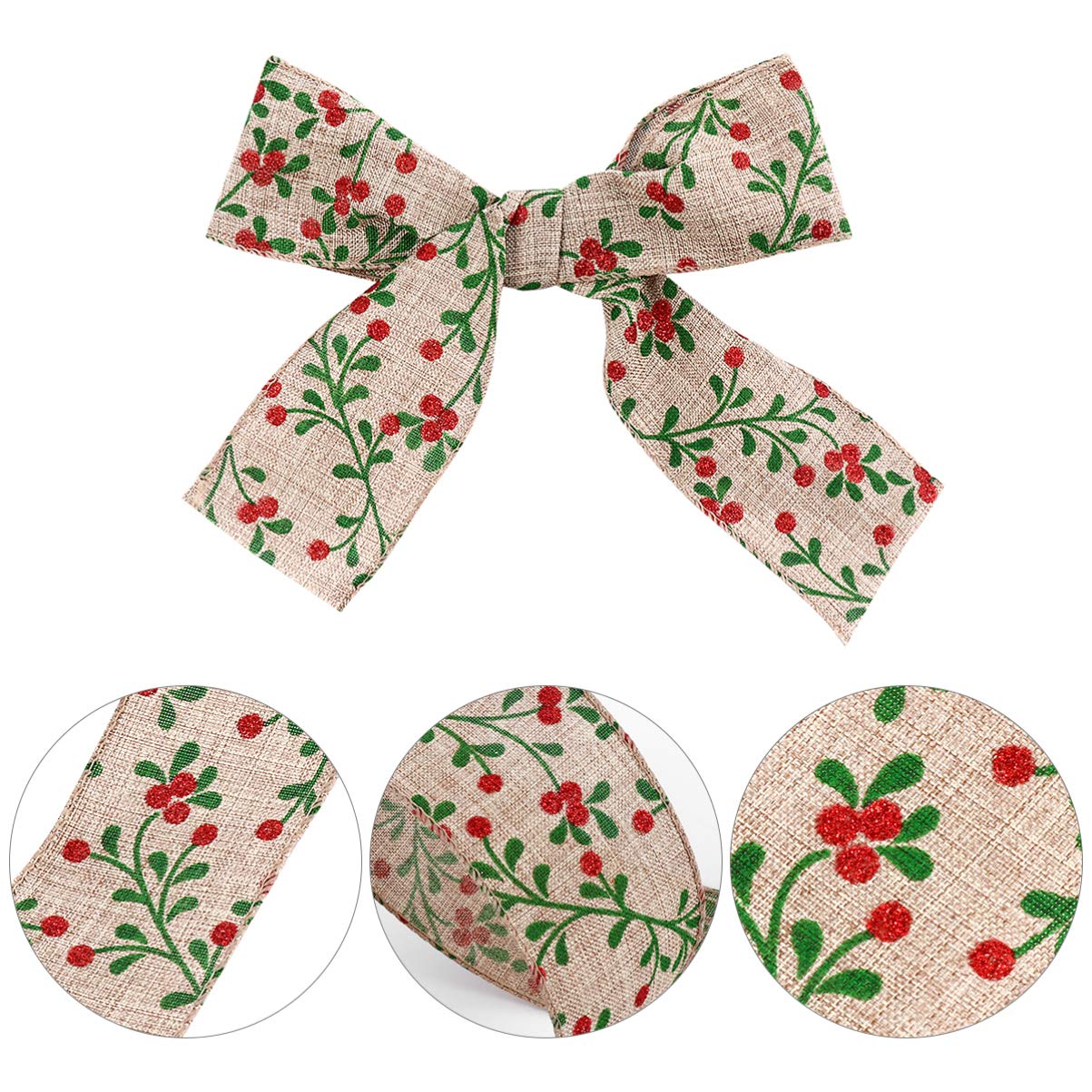 3rollen Weihnachtliches Dekoband Aus Metern Weihnachtsbaum-schleifenband Mit Klassischem Muster Für Bastelarbeiten Geschenkverpackungen Und Festliche Anlässe