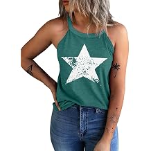IRISGOD Womens High Neck Tank Tops Summer Graphic Halter Sleeveless Rocker Tee Shirts