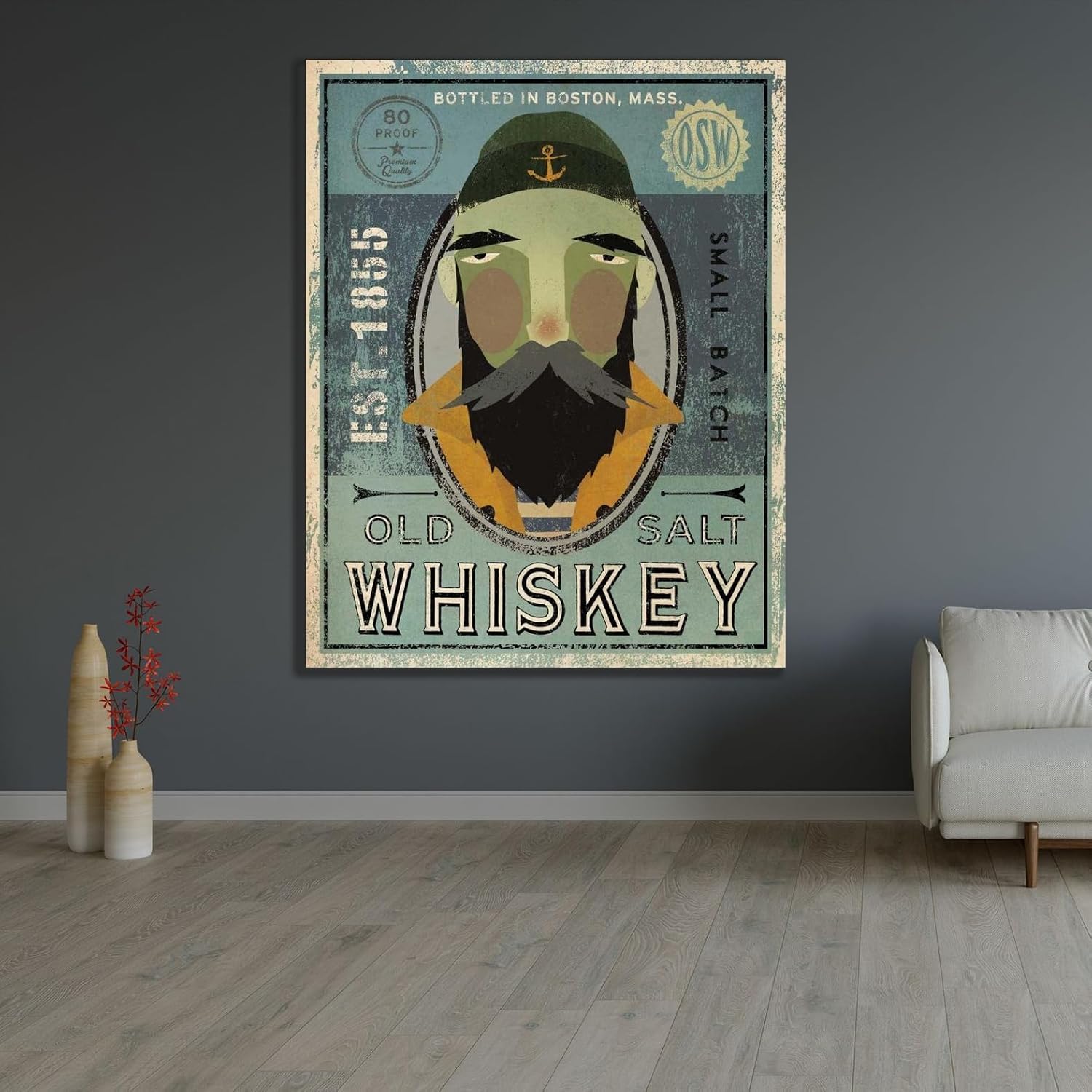 ArtDirect Fisherman V Old Salt Whiskey Unframed Art Print Giclee Poster by Fowler, Ryan - Ready for Framing with Customization Sizes 8x10, 11x14, 16x20, 24x30, 36x46, and 47x60 Inches