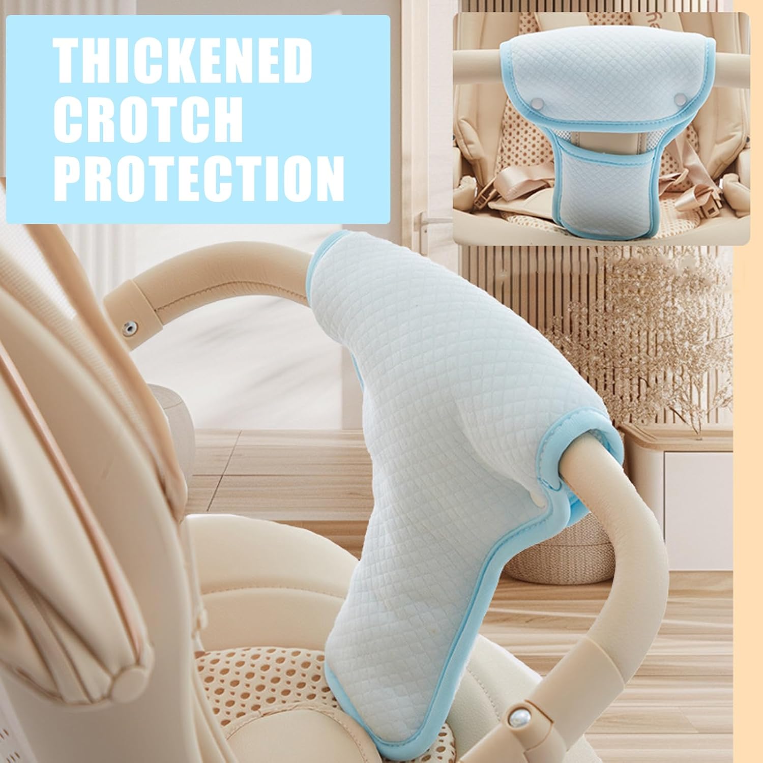 Baby Strollers Shoulder/Crotch Pads Soft Comfortable Infant Strollers Straps Covers Easy to for Infant Skin Protec