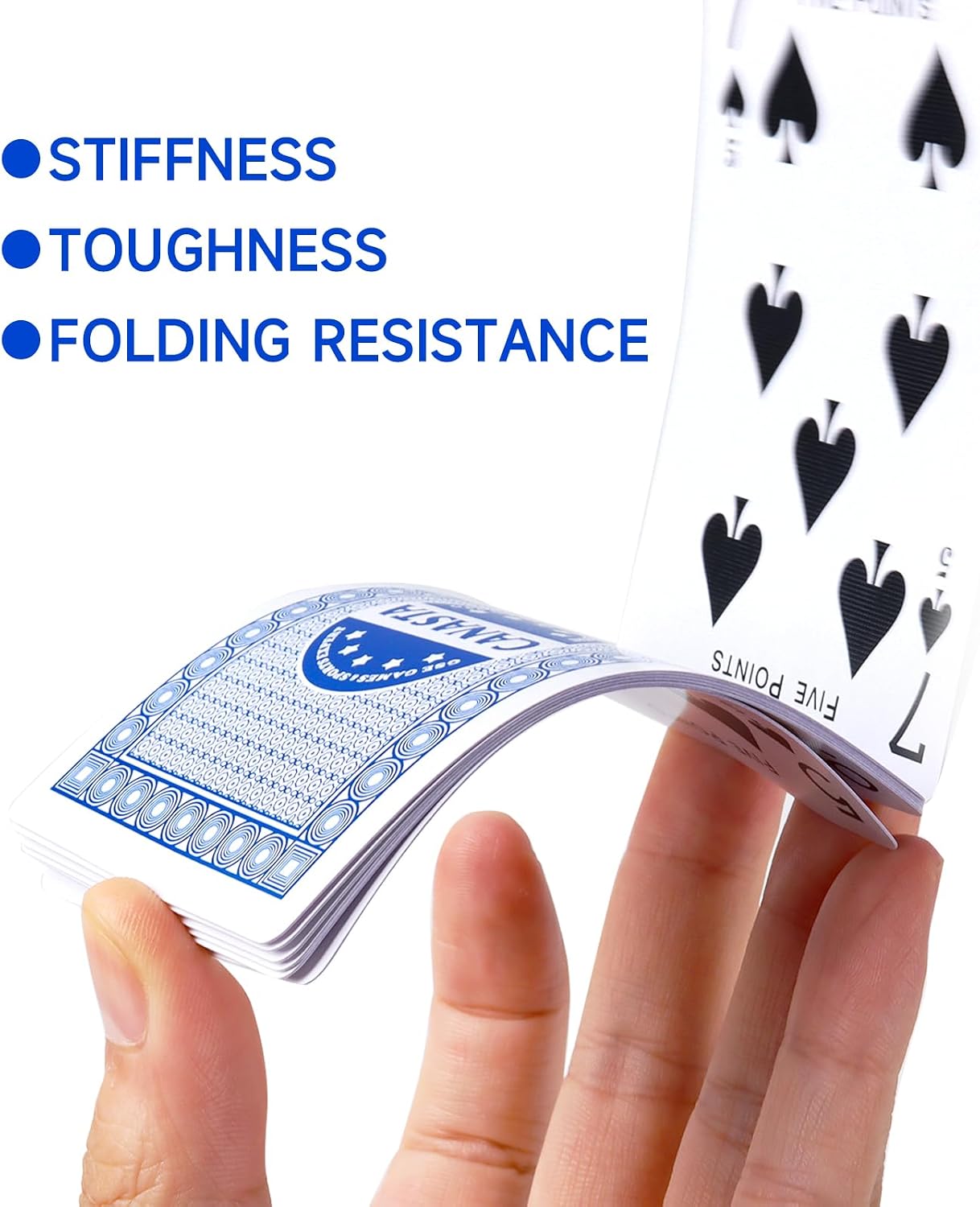 GSE Games & Sports Expert Canasta Cards Game Set, Includes 6 Decks Canasta Playing Cards with Point Values, a Revolving Card Tray, and 100 Score Sheets (Blue)