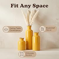 Vista 18 de Juego de jarrones de cerámica, jarrones de flores para decoración del hogar, decoración moderna de granja, centros de mesa de sala de estar, cocina