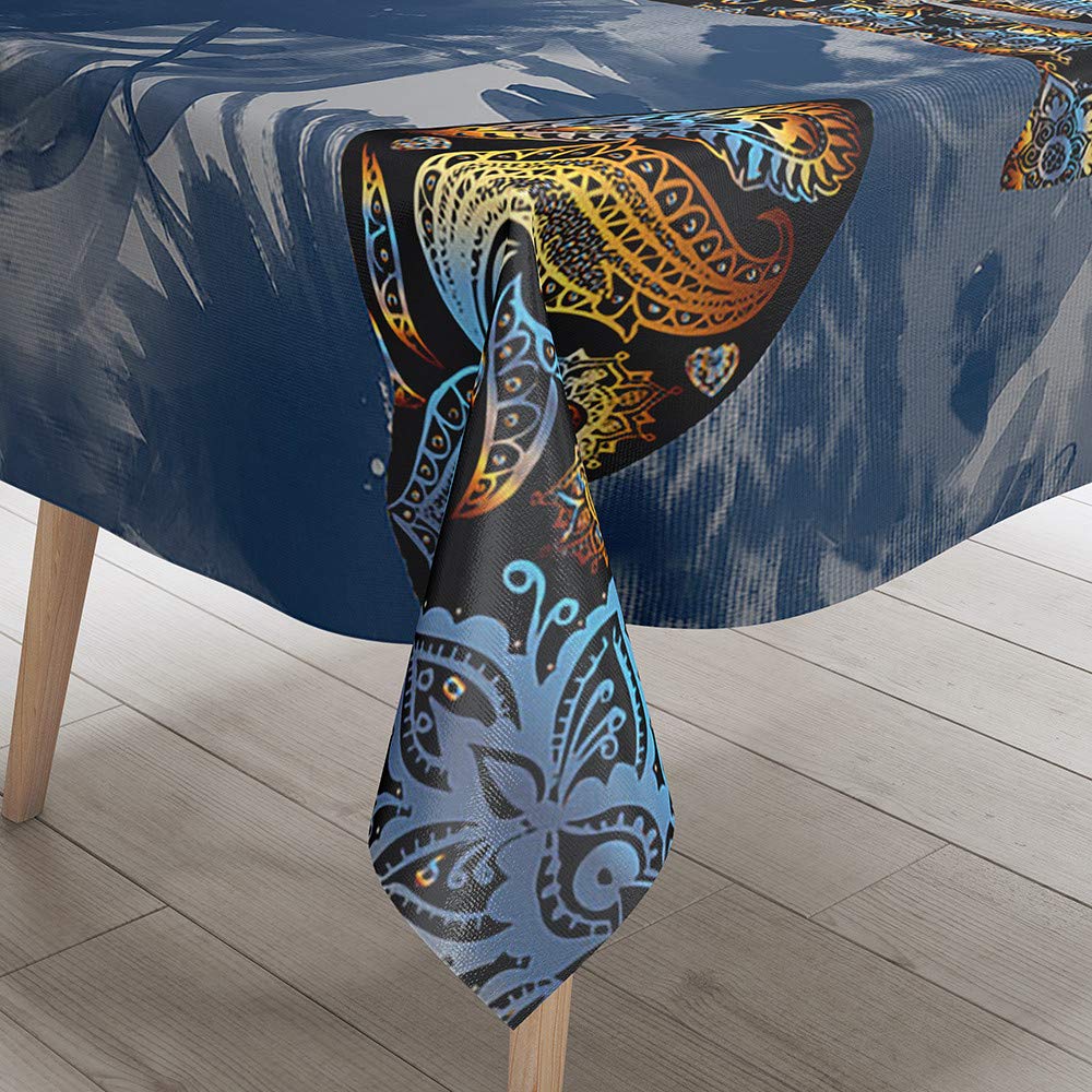 Himlaya 3D Tovaglia Rettangolare Impermeabile, Tovaglie Antipolvere Antimacchia con Stampata Elefante, Copritavolo Lavabile per Cucina Soggiorno Giardino Feste Compleanno (Farfalla,140x220