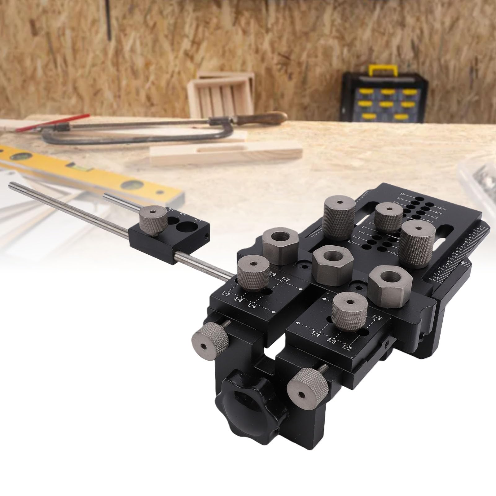 Yctze Kit de Plantilla para Tacos de 8,07x3,46 Pulgadas para Carpinteros Profesionales en Fabricación Muebles Tope Positivo Rápido Perforación Precisa Guí Perforación Ajustable