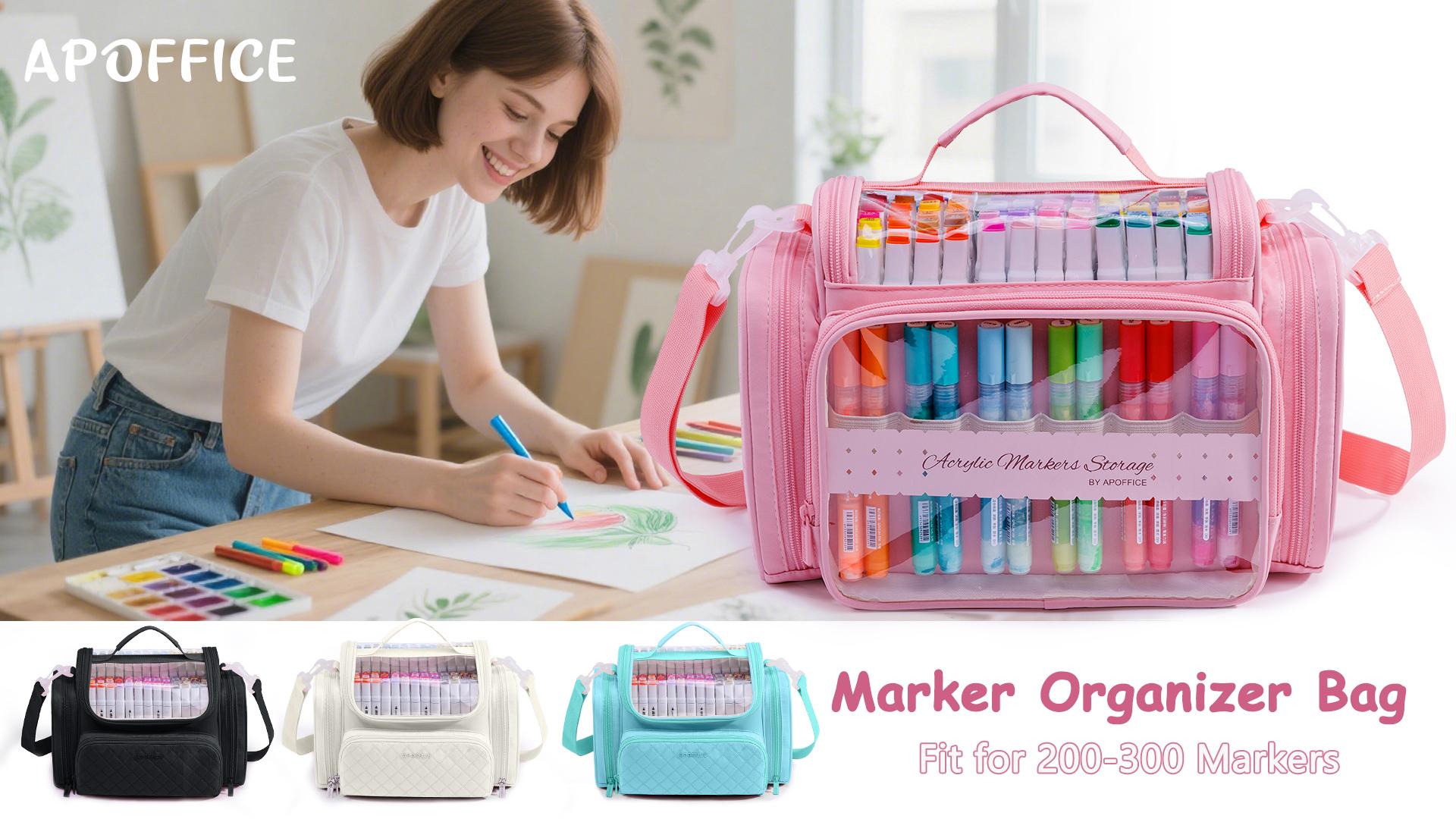 Amazon.com: APOFFICE Marker Organizer Case Bag for 200-300 Markers