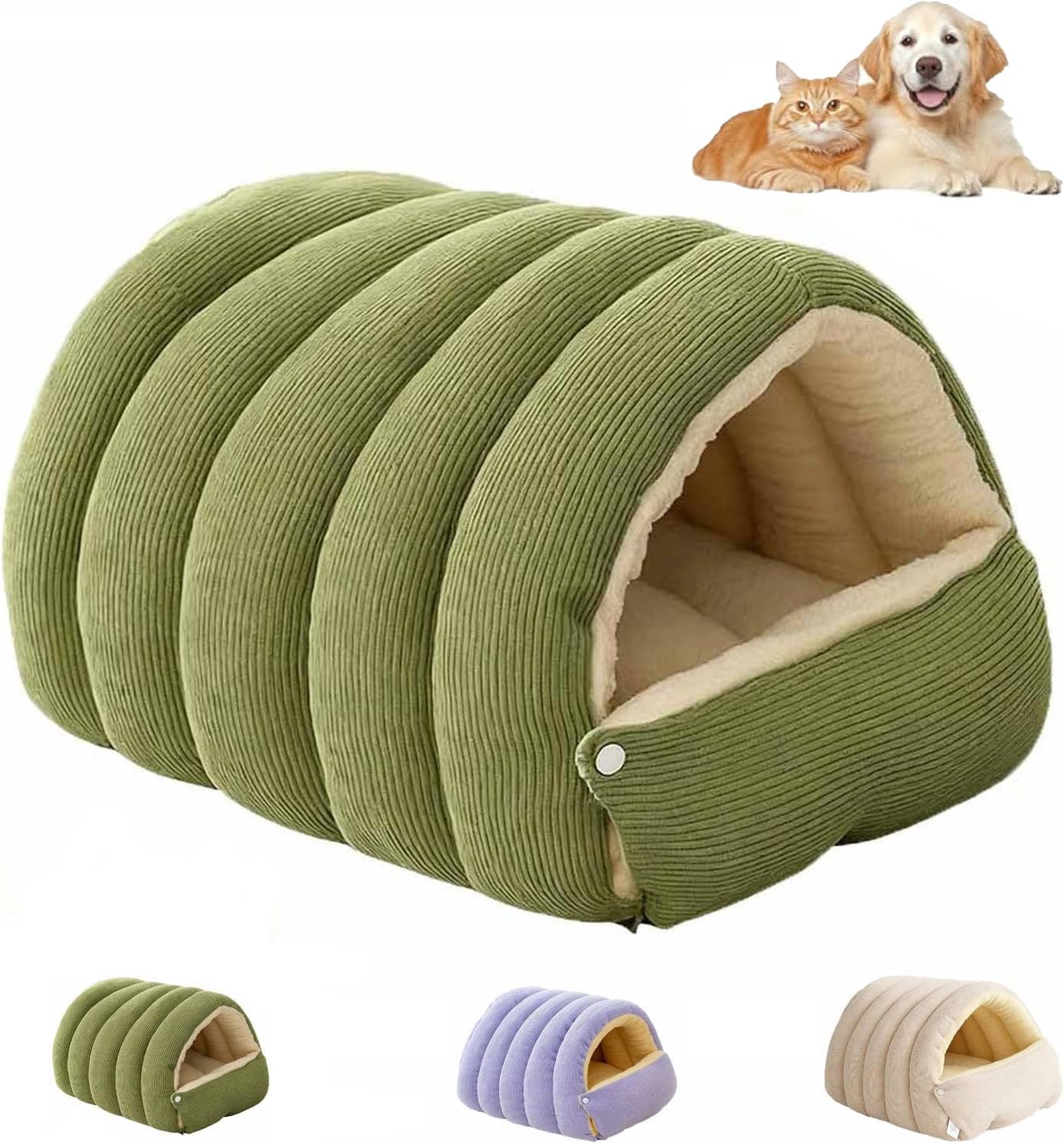 KeyoGoS Cozy Monster Cat Bed, Soft and Warm Cats House Tent Bed for Indoor Pets, Removable Washable Cushion Dog Tent Be d, Cute Monster Design for Ca ts and Small Dogs (A,L 57 * 37 * 28cm)