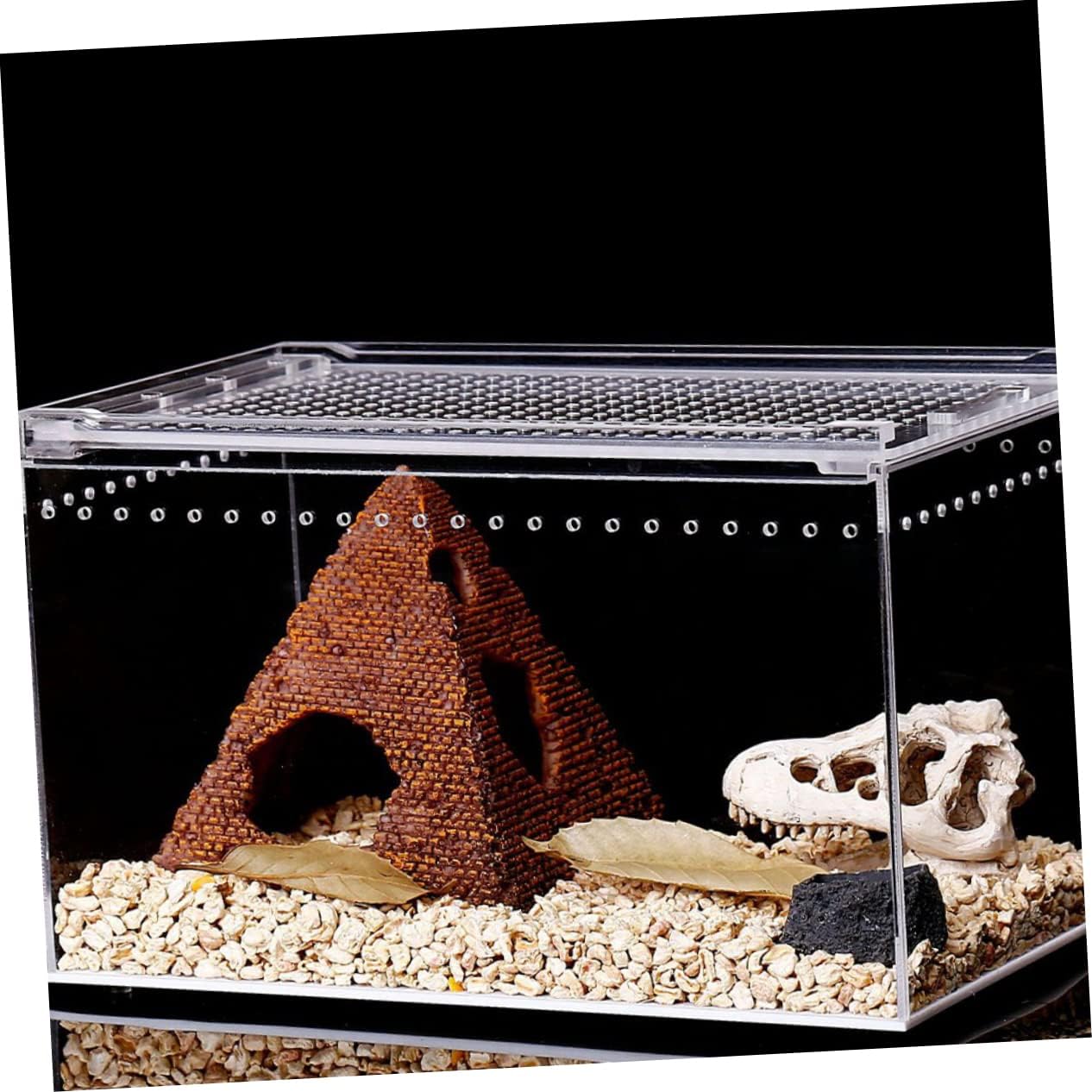 Climbing Pet Feeding Container Reptile Enclosure Breeding Box Leak for Turtle Snake