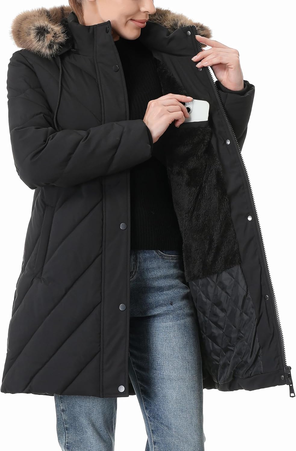 Women's Winter Coat Long Puffer Jacket - Waterproof Warm Thickened Snow Coat for Women - Image 7