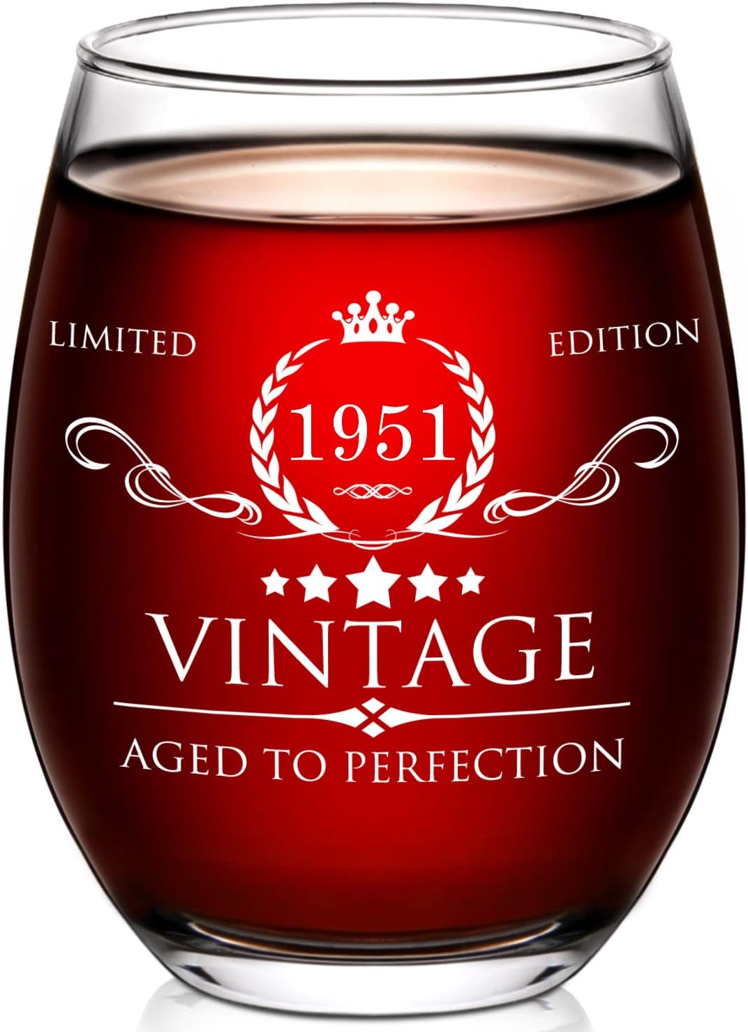 AOZITA 70th Birthday Gifts for Women and Men - 15oz Wine Glass - 70th Birthday Decorations for Women - 70th Anniversary Ideas for Her, Mom, Dad, Husband, Wife - 70 Years