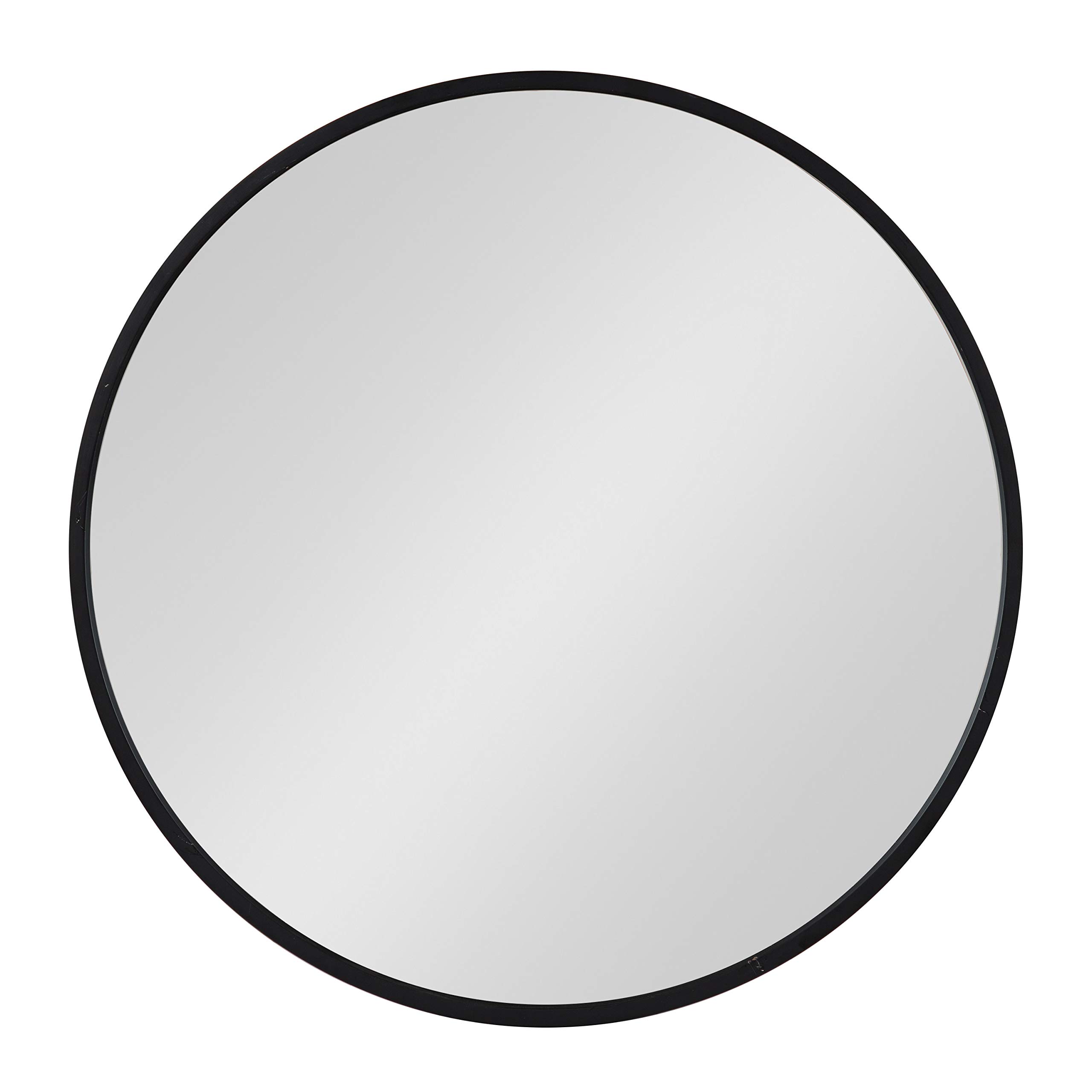 Kate and Laurel Travis Round Wood Wall Mirror, 25.6