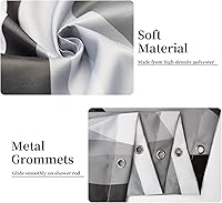 Vista 4 de Grey Shower Curtain, Modern Abstract Black and Grey Striped Shower Curtain Set for Bathroom Waterproof White Gray Shower Curtain with Hooks, 72x72