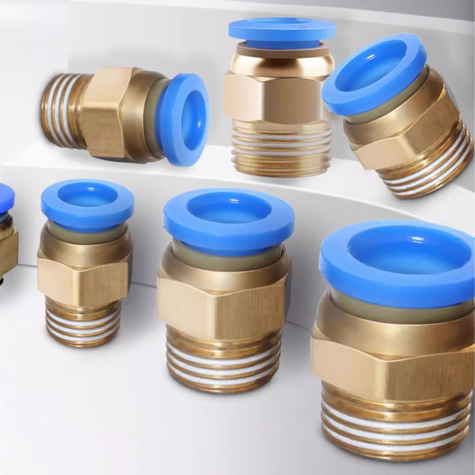 Raccordo a Innesto 1/4" 1/8" 3/8" 4mm 6mm 8mm 10mm Pneumatico Filettatura Maschio a Sgancio Rapido per Aria Industria Automatica 10 Pezzi (10 mm 1/4")