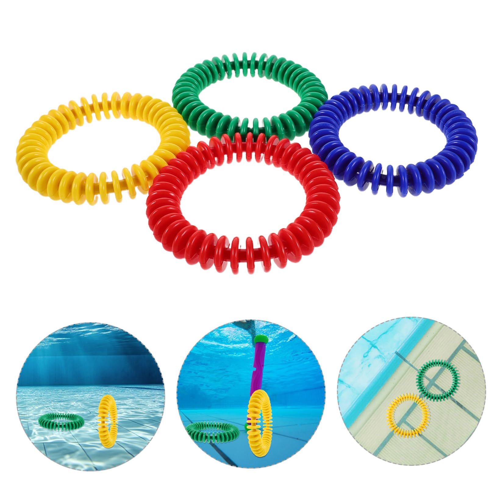 Anillos para Buceo de Plástico 4 de Piezas Piscina para Niños y Adultos