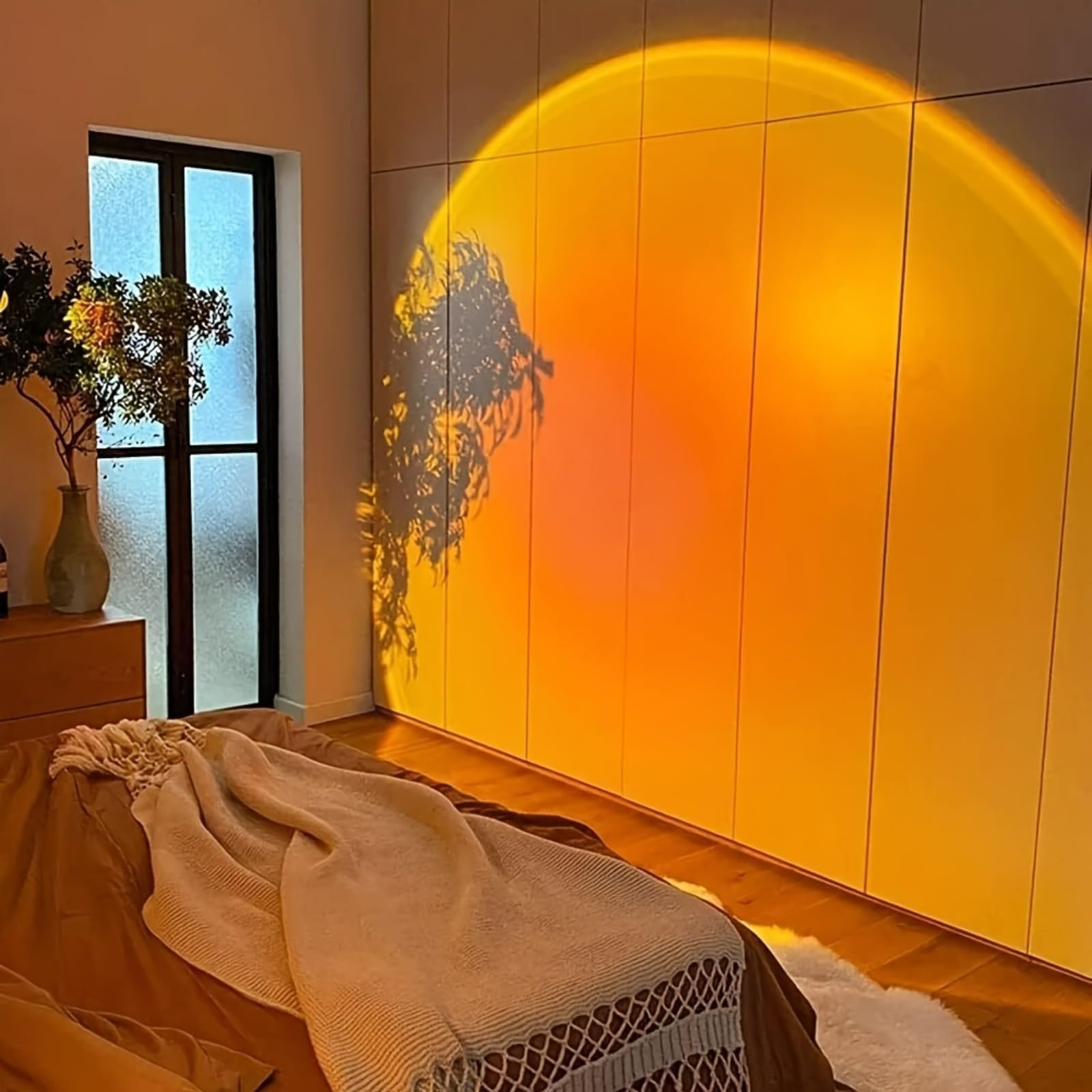 Sunset Projection Lamp USB Night Light, Home Decor Mood Light,Romantic Sunset Orange Light Effect, Multi-Angle Rotatable and Adjustable
