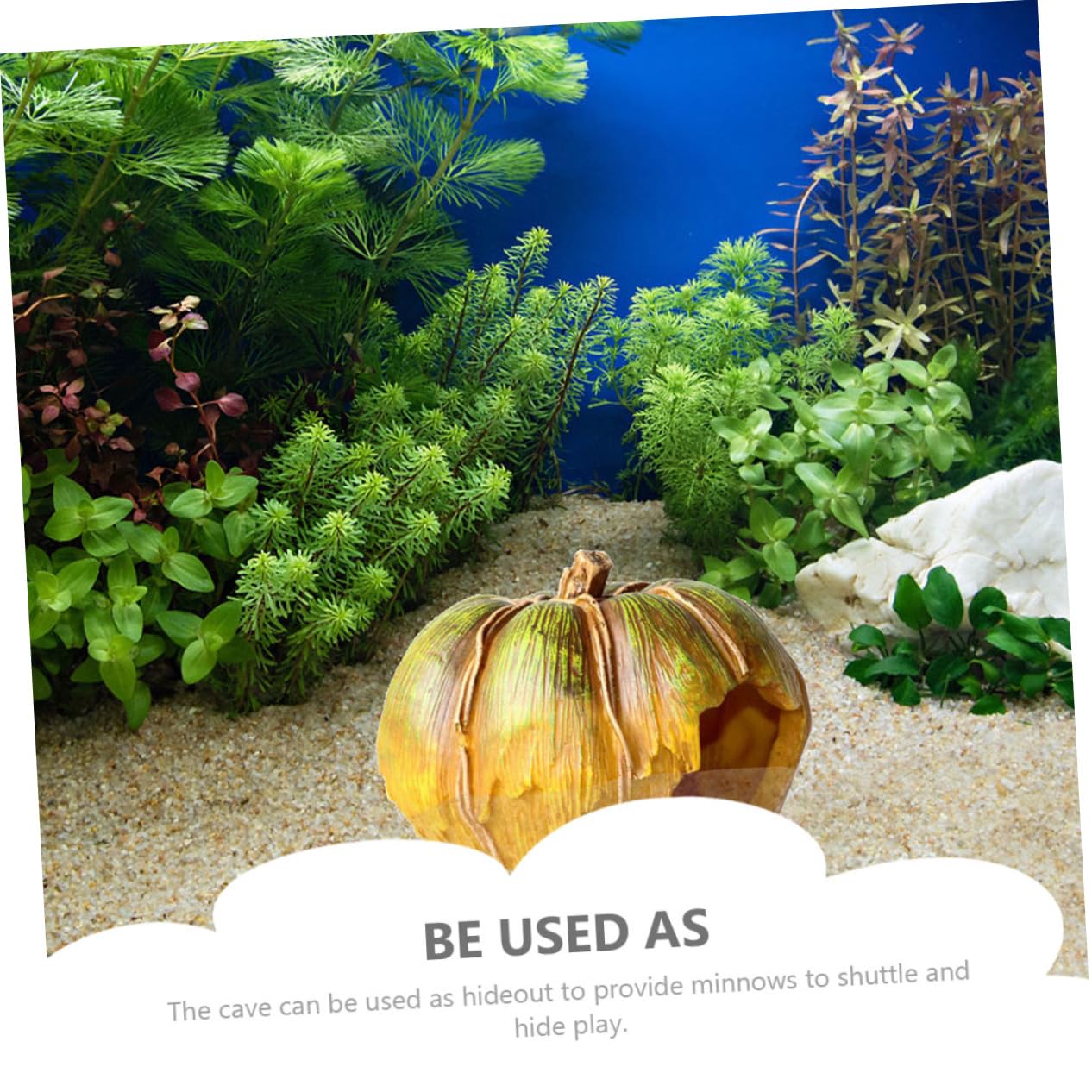 Alipis Grotta Decorativa Per Acquario Zucca Accessorio Per Acquario in Resina Decorazione e Per Pesci e Gamberetti Paesaggistico Per Acquari Piccoli e Compatti