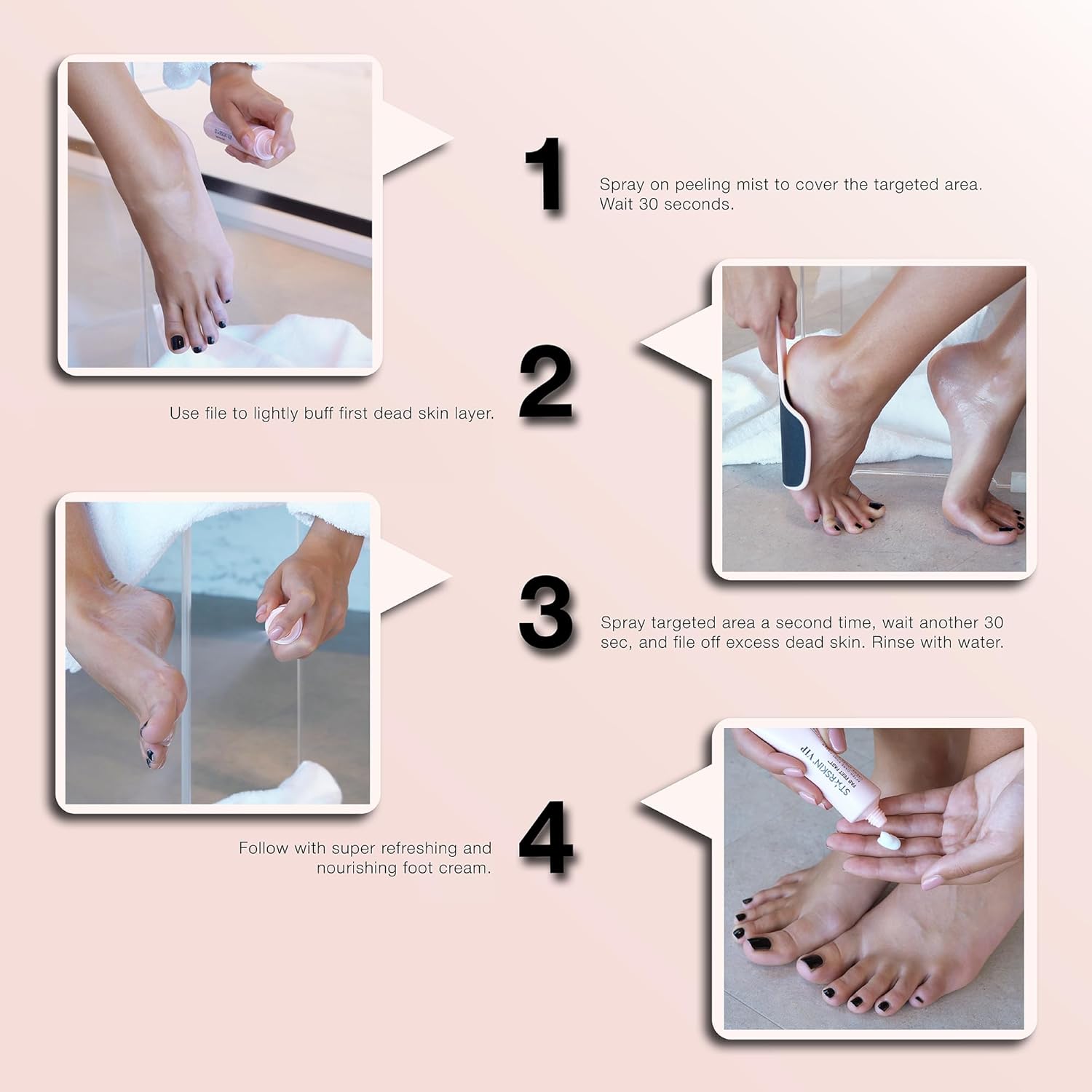 STARSKIN Fab Feet Fast, Instant Foot Peeling Spray, Foot File & Foot Cream for Soft & Smooth Skin, Premium Callus Remover for Rough Cracked & Dry Feet