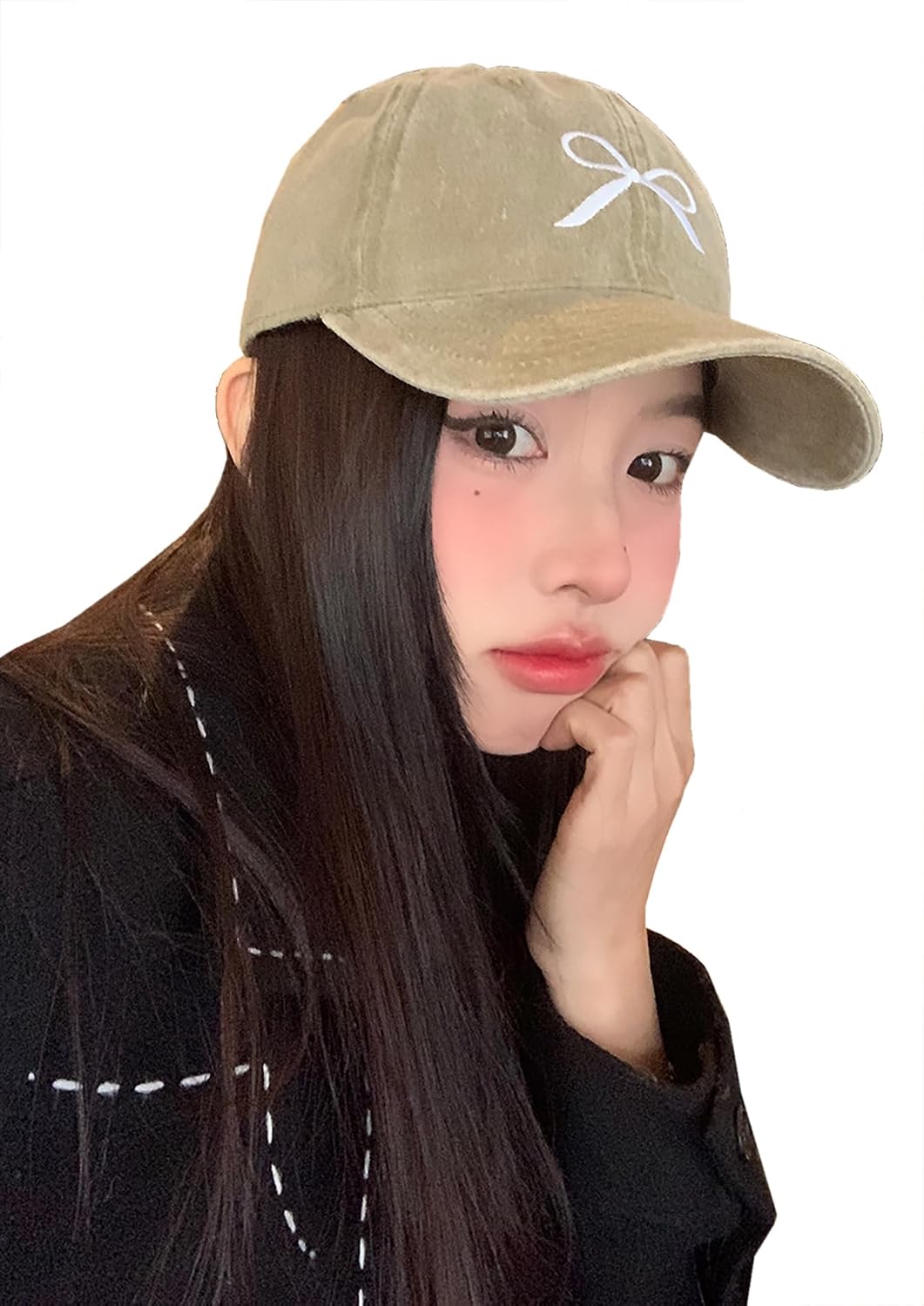 Cute Bow-Tie Baseball Cap Women Y2k Baseball Hat Trucker Hats Summer Trendy image 3