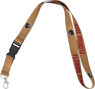 Desert Cactus Florida Institute of Technology Lanyard Panthers Car Keys ID Badge Holder Keychain Detachable Breakaway Snap Buckle (Gold)
