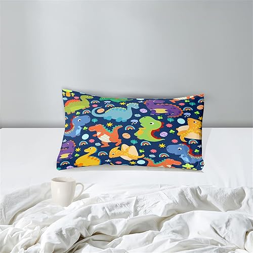 Miniatura 5 de Juego de edredón de dinosaurio, juego de ropa de cama tamaño Queen para niños y niñas, ropa de cama para decoración del hogar, para todas las