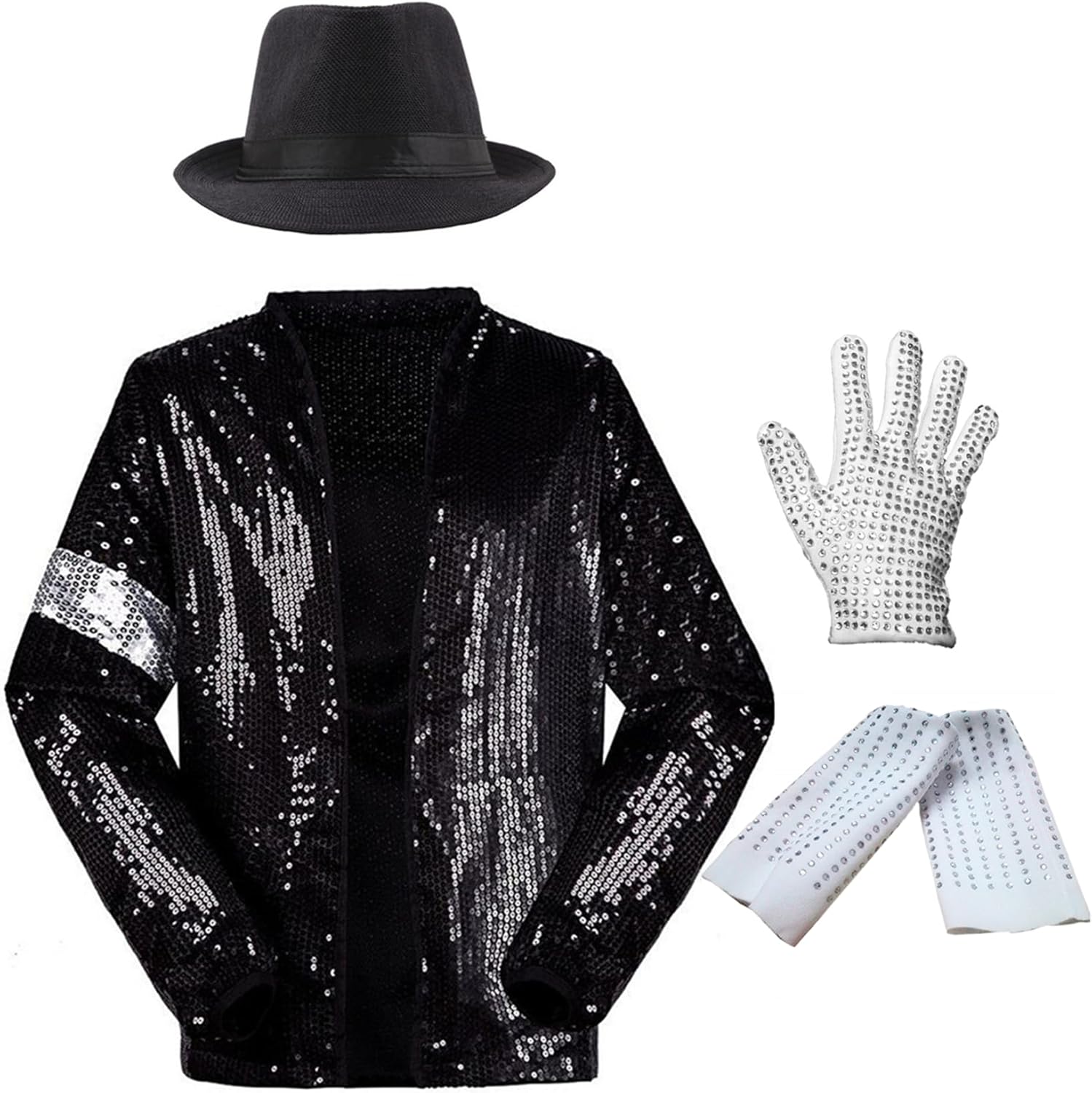 guangmu Dance Costume 4PCS-Include Jacket Hat Glove Sock- Carnival Halloween Costume Role Sequined Play Dance Clothing