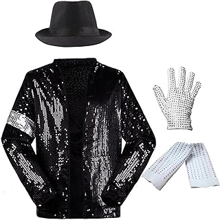 Dance Costume 4PCS-Include Jacket Hat Glove Sock- Carnival Halloween Costume Role Sequined Play Dance Clothing
