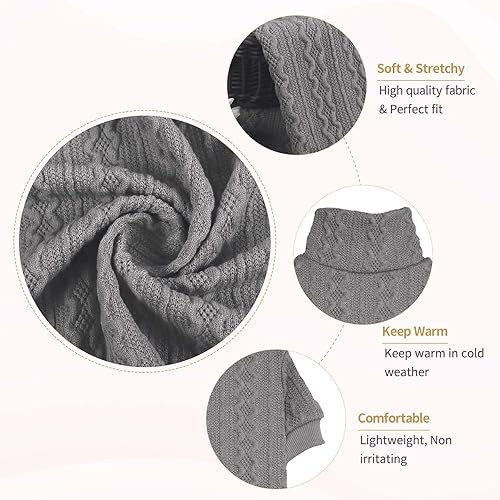 Miniatura 4 de Suéter para perro, cuello alto, ropa de punto para perro, suéter de color sólido, suéter cálido para gatos, suéteres para perros medianos (rosa y M)