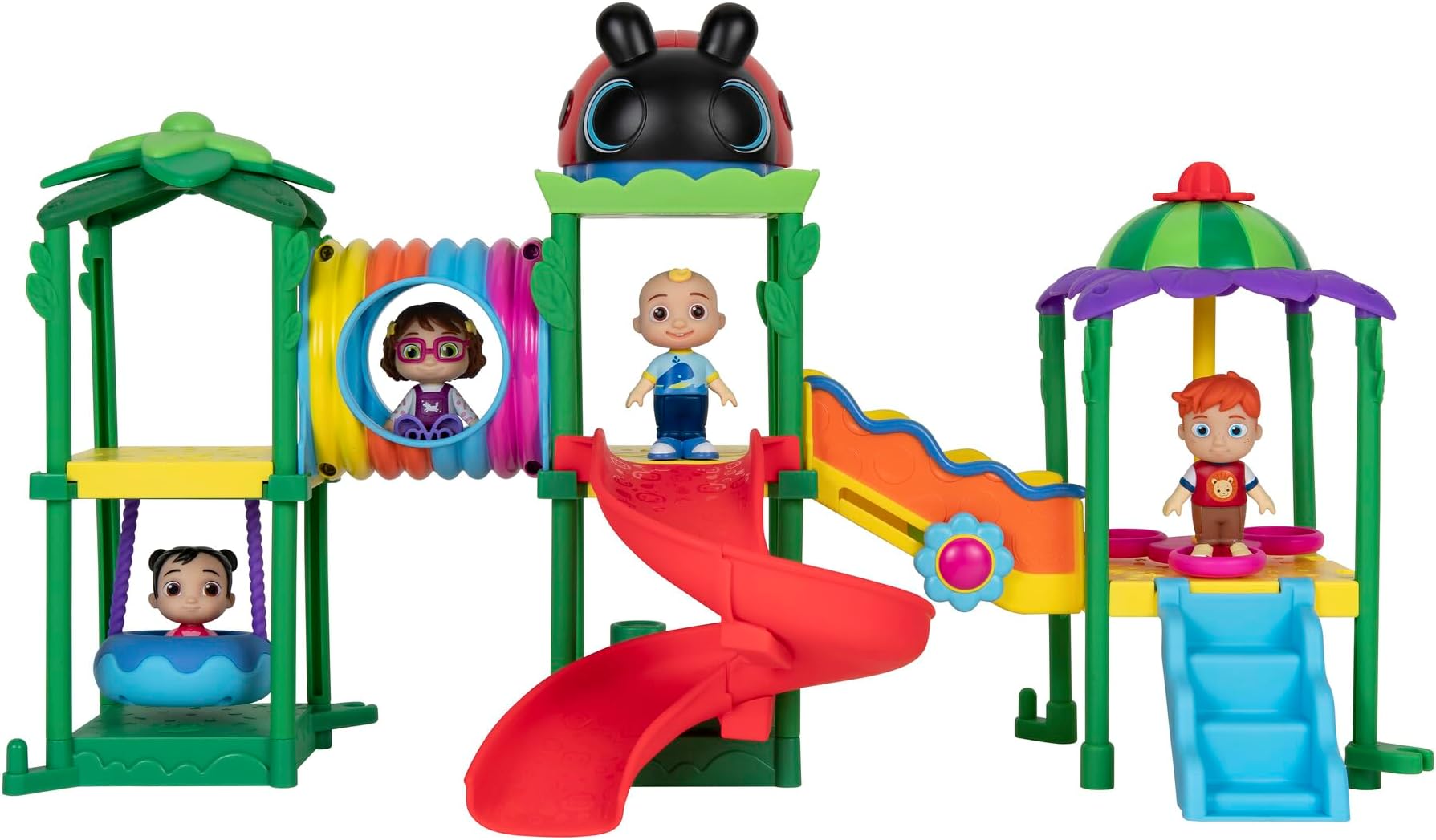 Lane Climb & Rhyme Playground Playset - Lights, Sounds, and Song Clips - 3-inch JJ, Cece, Bella, and Nico Articulated Figures, 15-inch Modular Playground - Toys for Kids and Preschoolers
