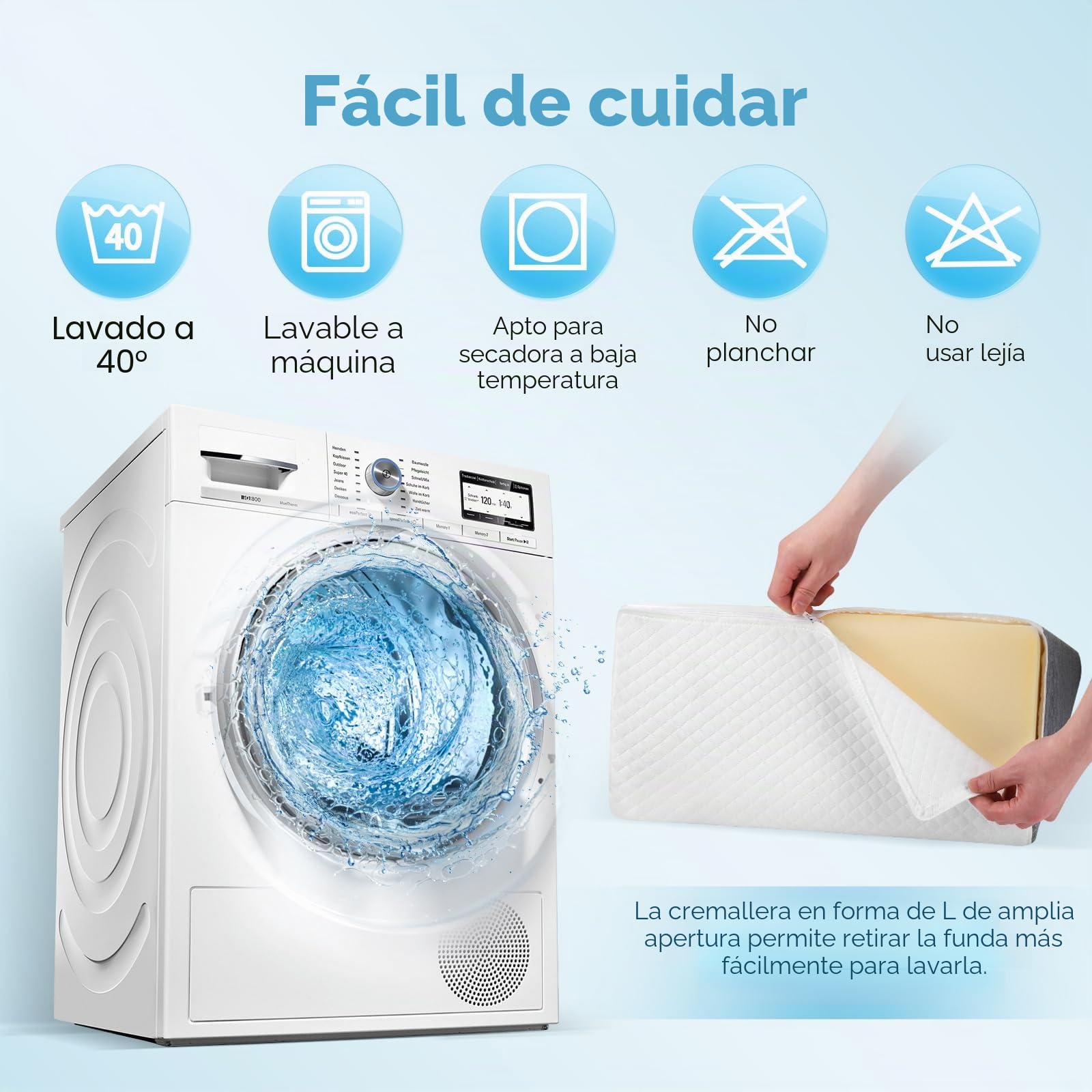 Almohada versátil en cuña con almohada cervical, espuma viscoelástica 25D, cojín de lectura para cama y sofá, almohada ergonómica para reflujo de apnea del sueño, cojín lumbar, cojín para piernas