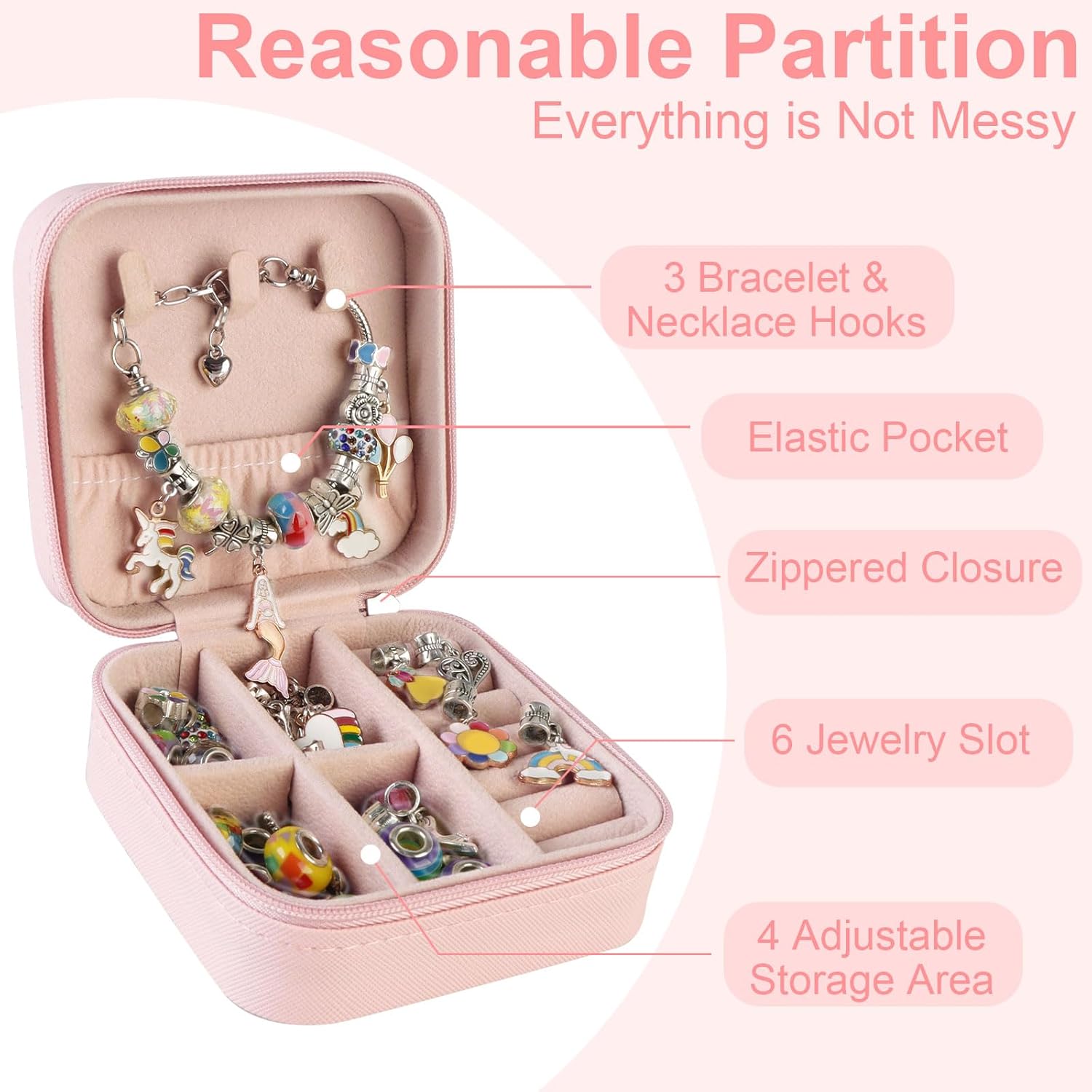 MAITING Charm Bracelet Making Kit for Girls 4 5 6 7 8-12, Jewelry Gift Box Charm Bracelet Jewelry Making Kit DIY Crafts for Kids Girls Teen Age 4-12