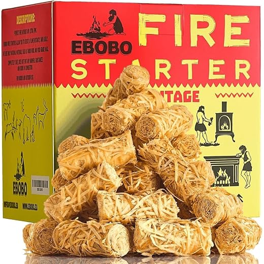 Fire Starters for Fireplace, Wood Stove, Campfires, Grill, Fire Pit, Smoker, BBQ - Odorless Charcoal Starter Sticks, Natural Firestarters Sticks for Indoor and Outdoor - 50 pcs