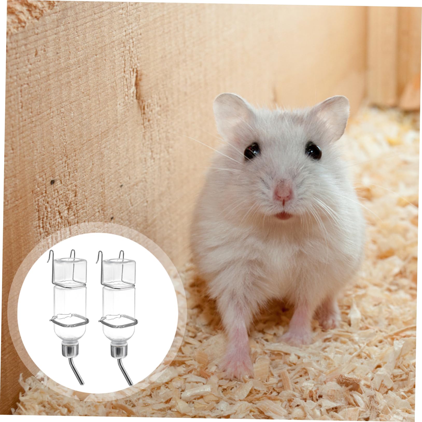 Mikikit 2pcs Rabbit Drinker Pet Water Animal Drinking Bunny Hanging Feeder Pet Fountain Bunny Water Bottle Outdoor Rabbits Water Bottle Rabbit Water Fountain Stainless Steel Transparent