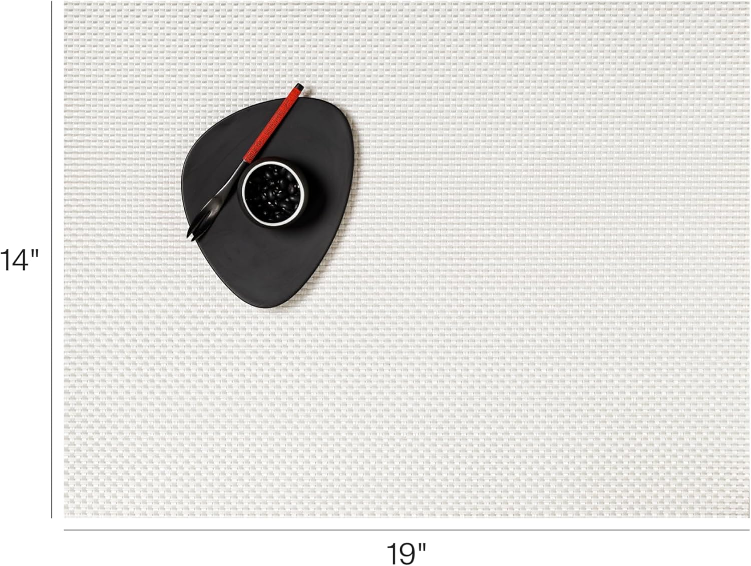 Chilewich Basketweave Placemats - Woven Placemats Set of 4 - Reusable, Stain-Resistant, Indoor/Outdoor Tabletop Protection - White - 14" x 19" Rectangle